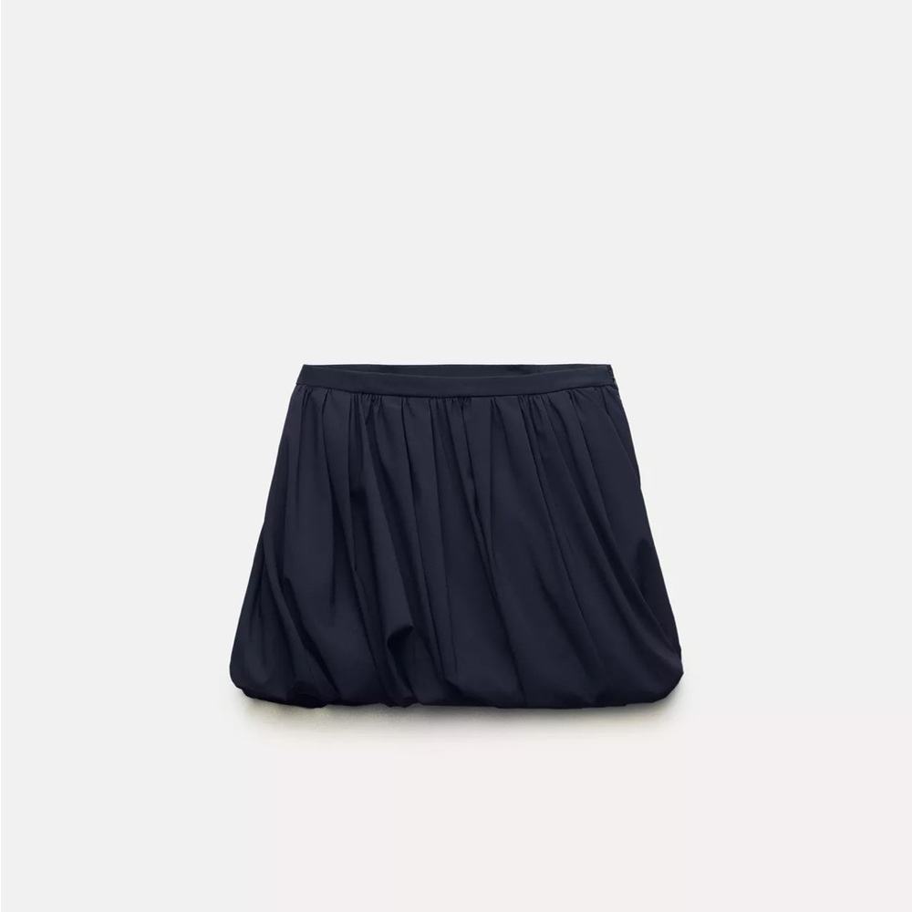 Zara Navy Balloon Bubble Mini Skirt
